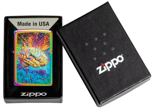 Zippo Color Iced 49787 Psychedelic Brain Design Lighter