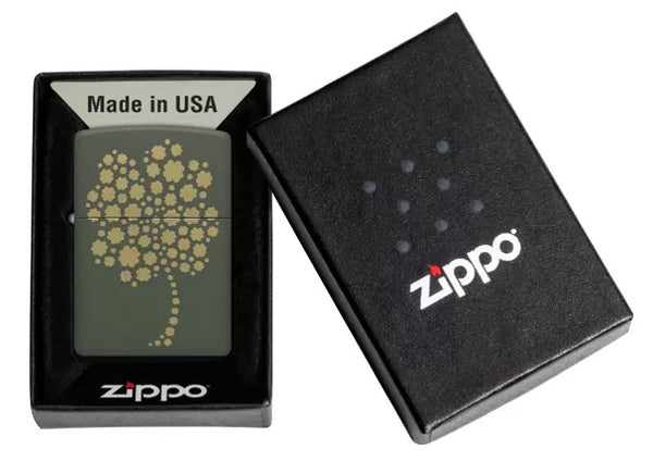 Zippo Clover 48501 Four Leaf Clover Design Lighter