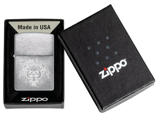 Zippo Ace 48500 Spade Skull Design Lighter