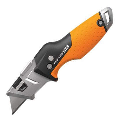 Fiskars Pro Kompakt fällbar kniv, Längd: 12 cm, Rostfritt stål/plast,  Svart/Orange, CarbonMax, 1062939 : : Sport & outdoor