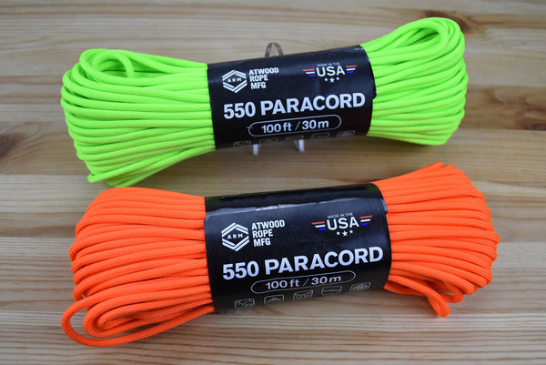 Atwood 550lbs Paracord 7 cores 100ft (Neon)