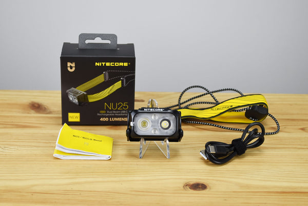 Nitecore NU25 Spotlight + Floodlight Rechargeable Headlamp Black (400 Lumens)