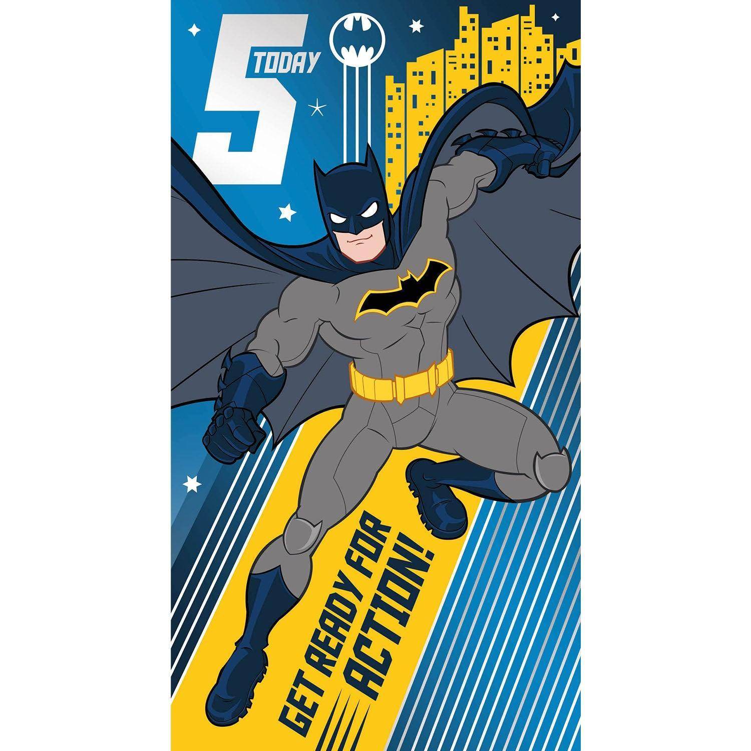 Batman Birthday Card Age 5, Official Product – Danilo Promotions