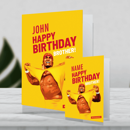 Giant Personalised WWE Hulk Hogan Brother Birthday Card- Any Name an Official WWE Product