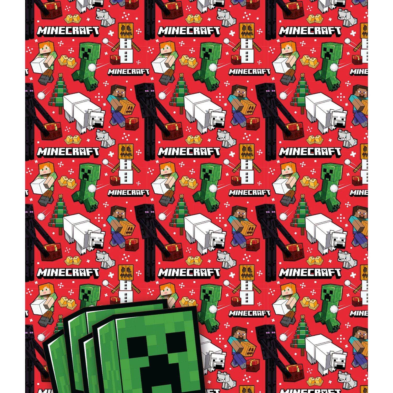 minecraft-christmas-wrapping-paper-4-sheet-4-tags-danilo-promotions