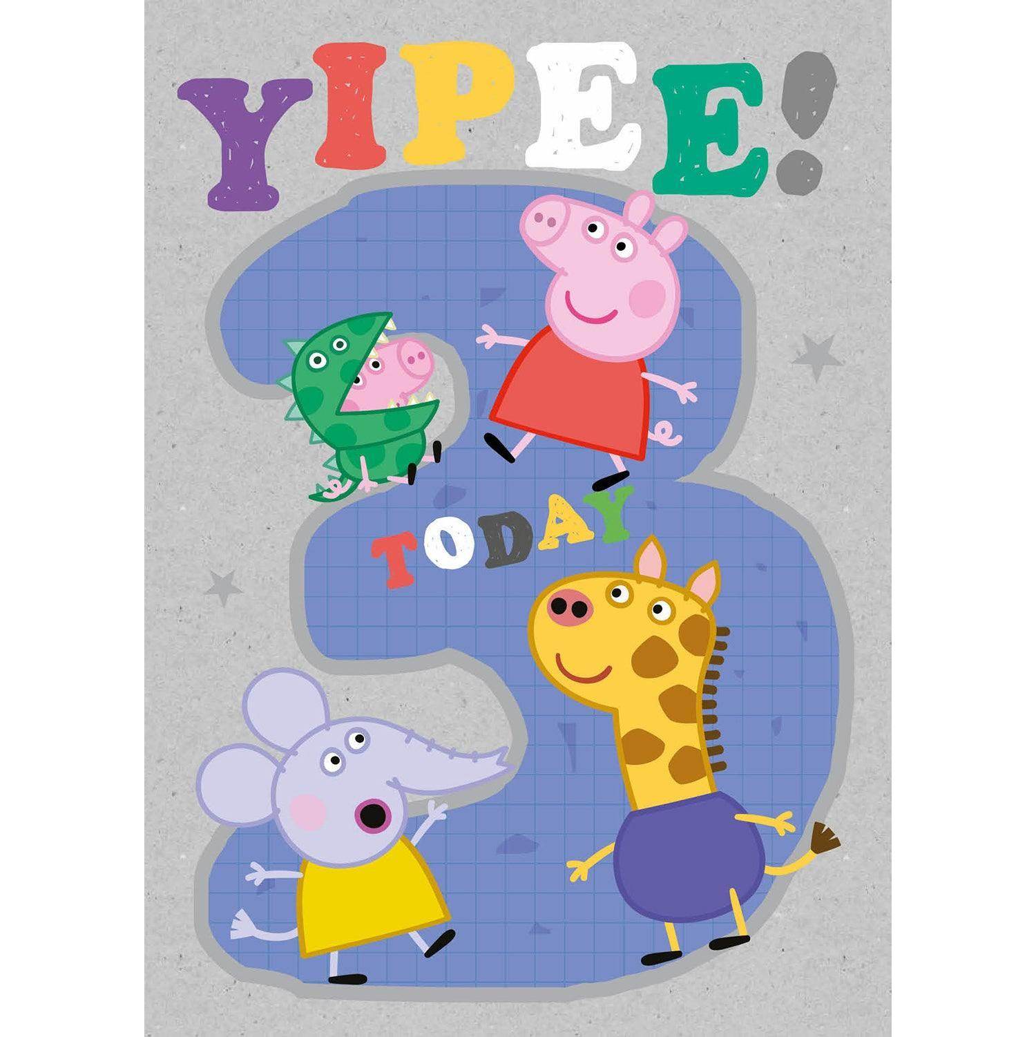 BUY Official Peppa Pig Age 3 Birthday Card – Danilo Promotions