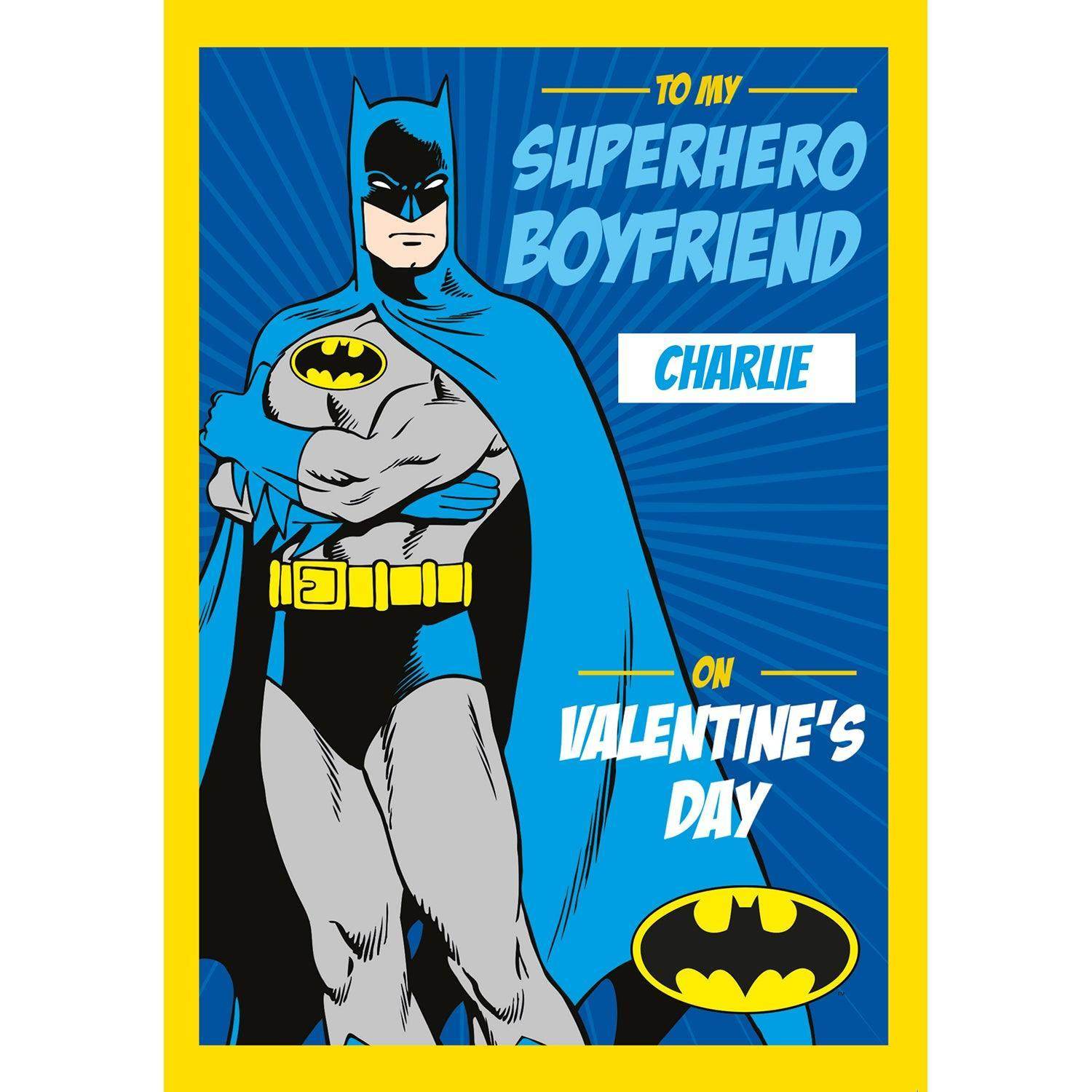 Personalised Batman, Super Boyfriend Valentines Card- Any Name – Danilo  Promotions
