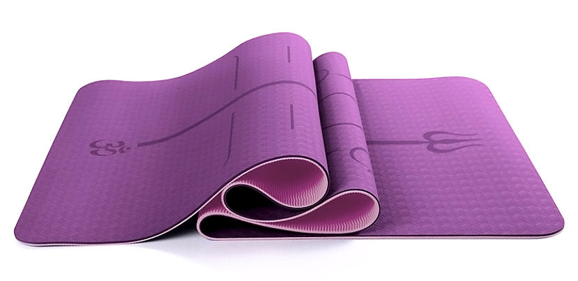 Wakeman Alignment Guide Yoga Mat - Non-Slip, Tear-Resistant TPE Exercise  Mat for Home Workouts - Beginner-Friendly with Grippy Surface in the Sports  Equipment department at