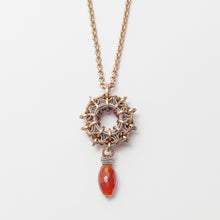 Load image into Gallery viewer, Collana Necklace Rosone Ottone Brass Carnelian Brengola
