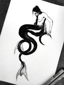 evil mermaid sketch