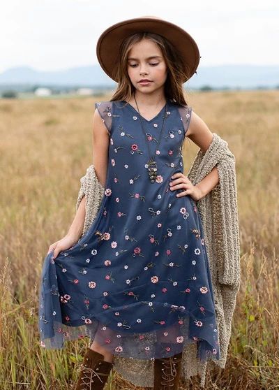 11 Dusty Blue Tulle Flower Girl Dresses for Toddlers