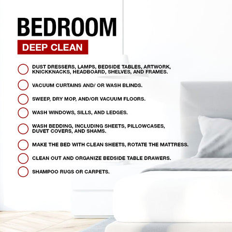 Bedroom Deep Clean Checklist for deep clean home