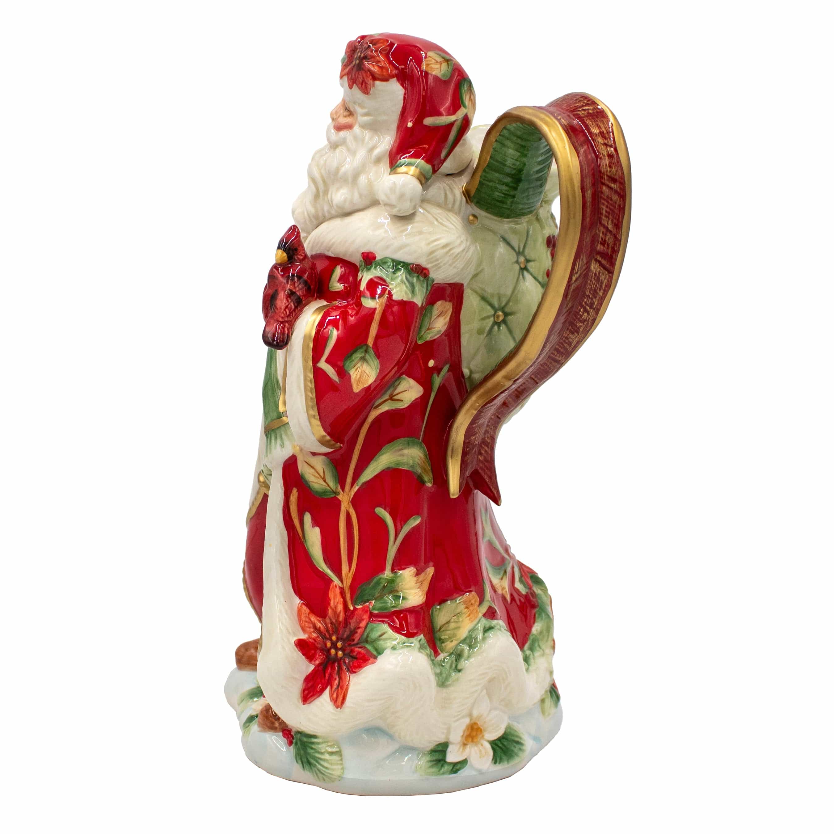 Cardinal Christmas Santa Pitcher