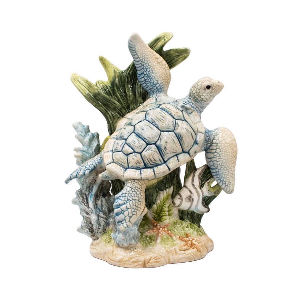 Coastal Home Sea Turtle Figurine 10.25 IN