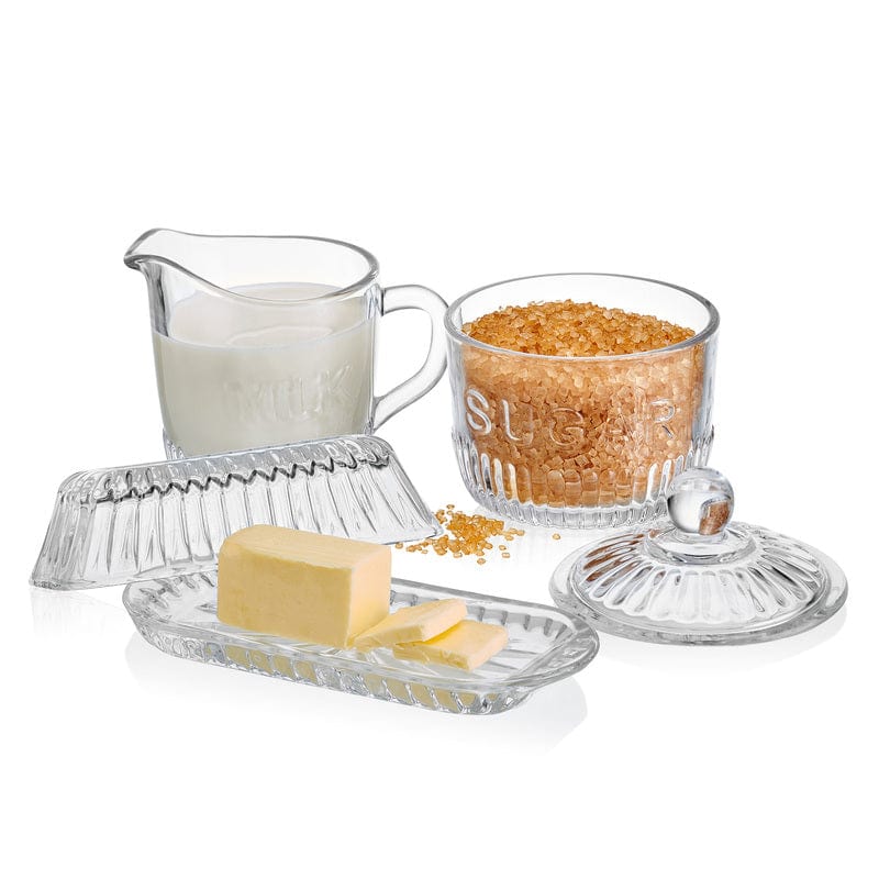 Everyday White® Bistro Covered Butter, Sugar And Creamer Hostess Set