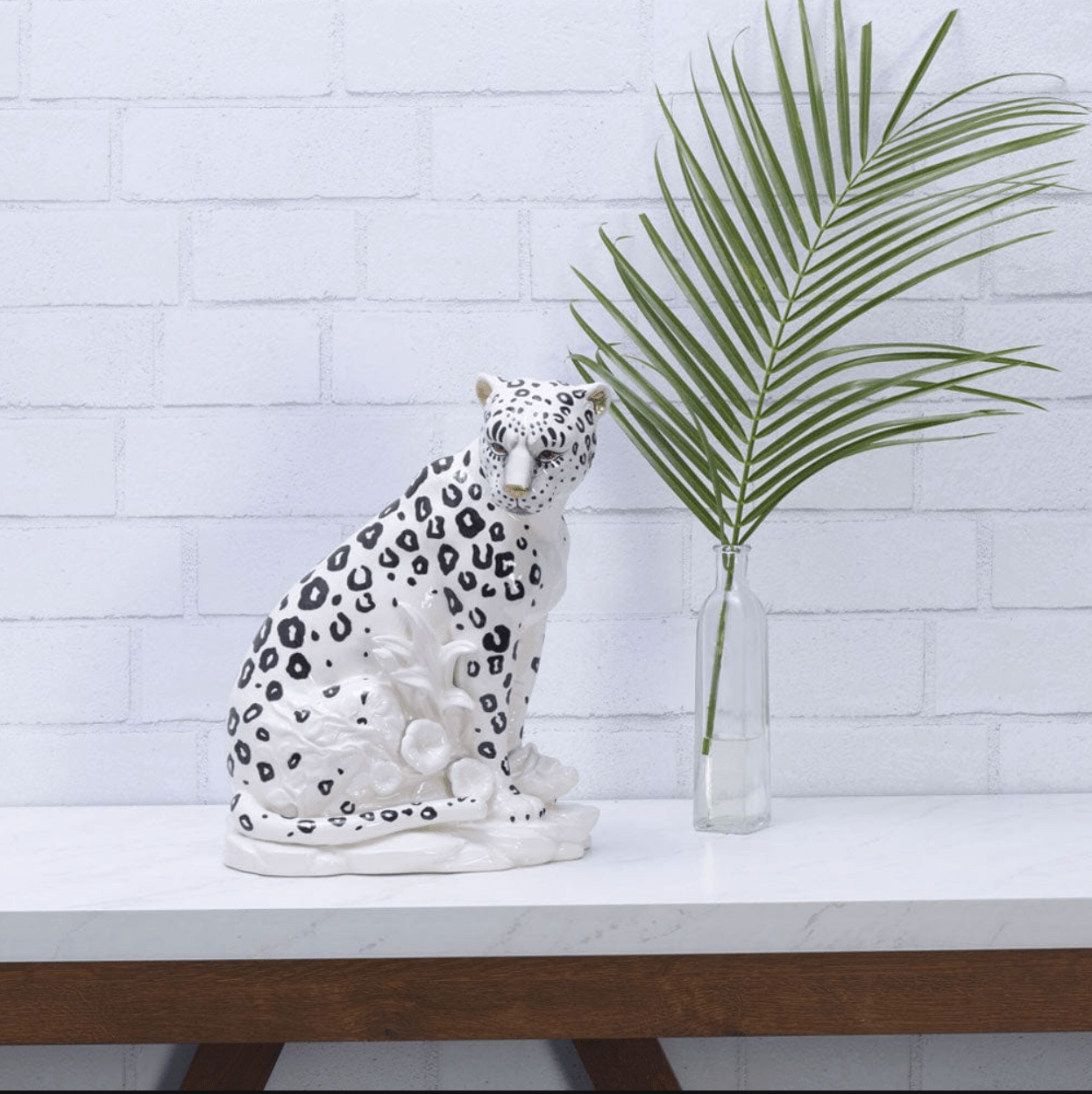 Villa Palm Leopard Figurine 11.75 IN