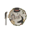 Fitz and Floyd Mistletoe Merriment Snack Plate with Spreader