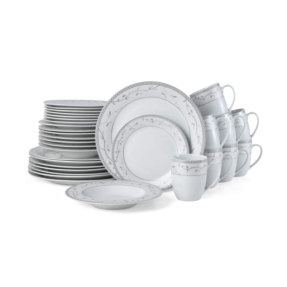 Platinum Vine 32 Piece Dinnerware Set, Service For 8