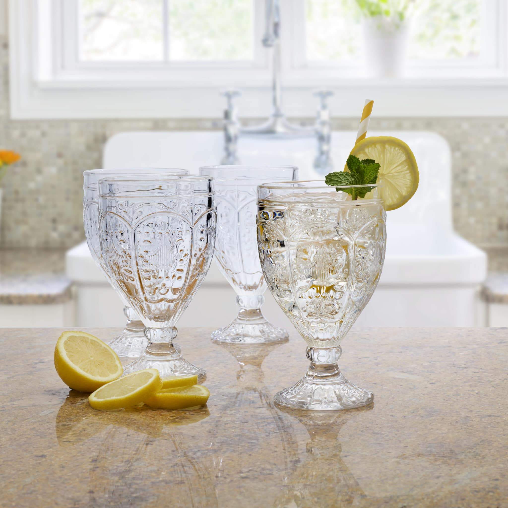 Trestle Goblets Set Of 4, Clear