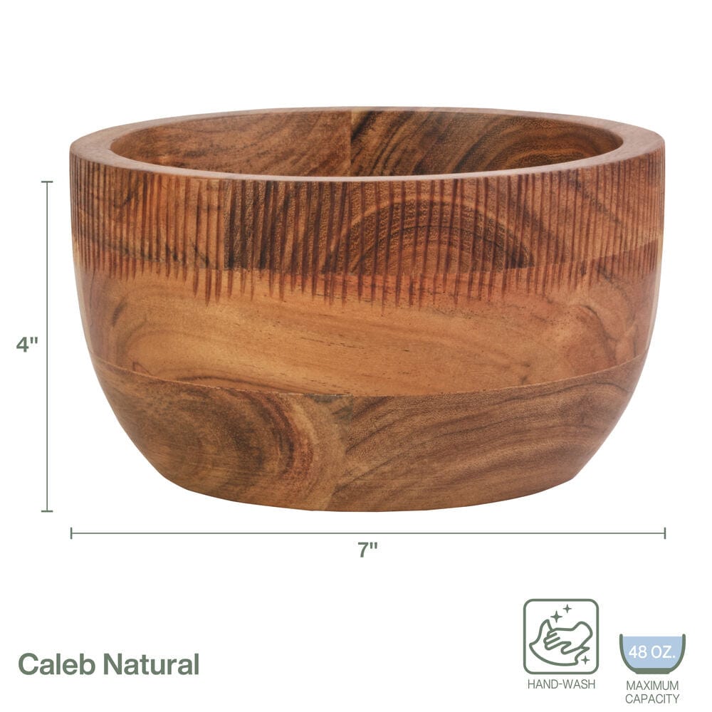 Caleb Acacia Wood Serve Bowl, 7 IN