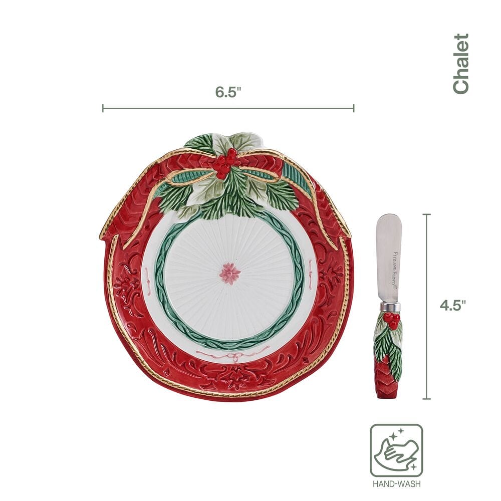 Chalet Appetizer Plate With Spreader Set