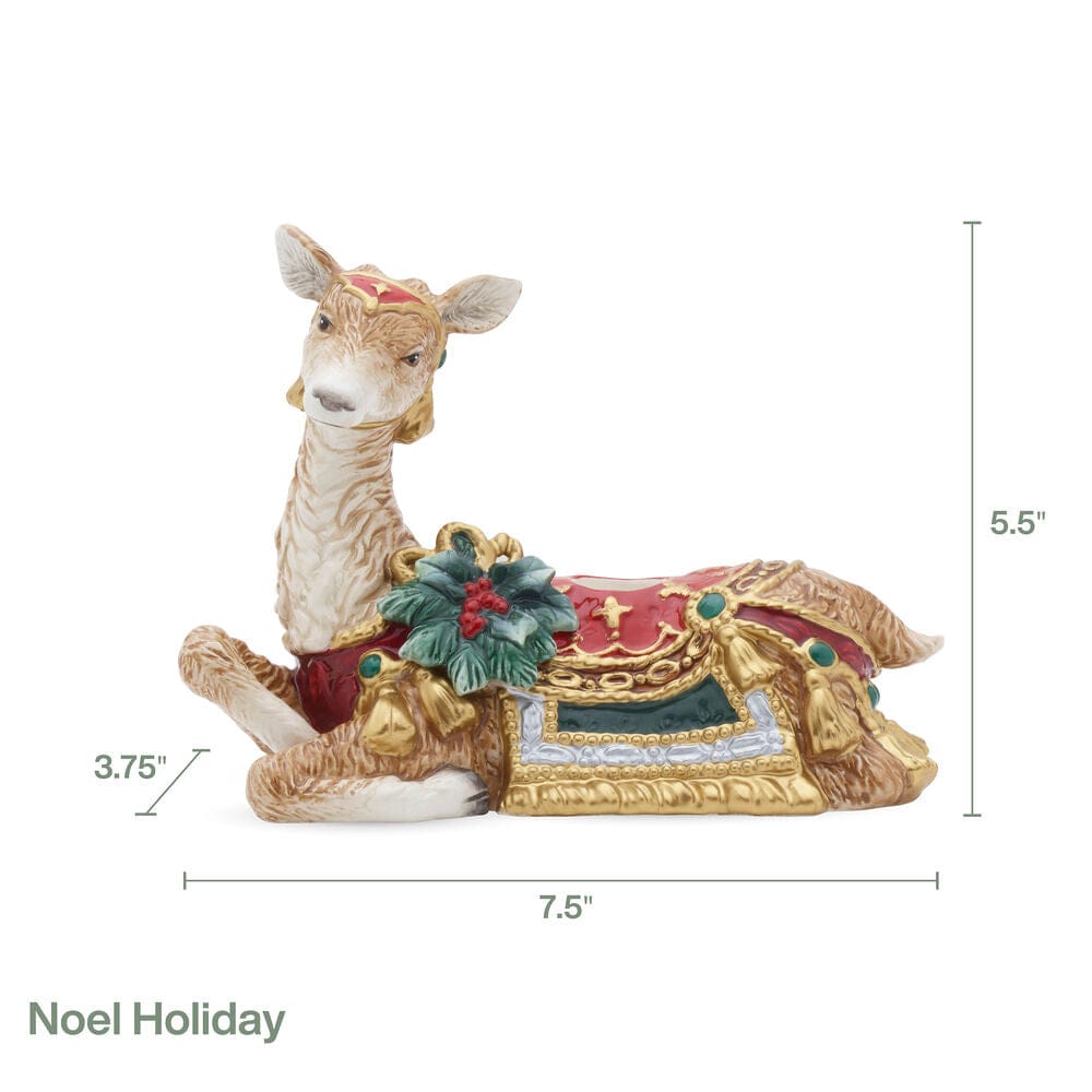 Noel Holiday Resting Deer Candle Holder