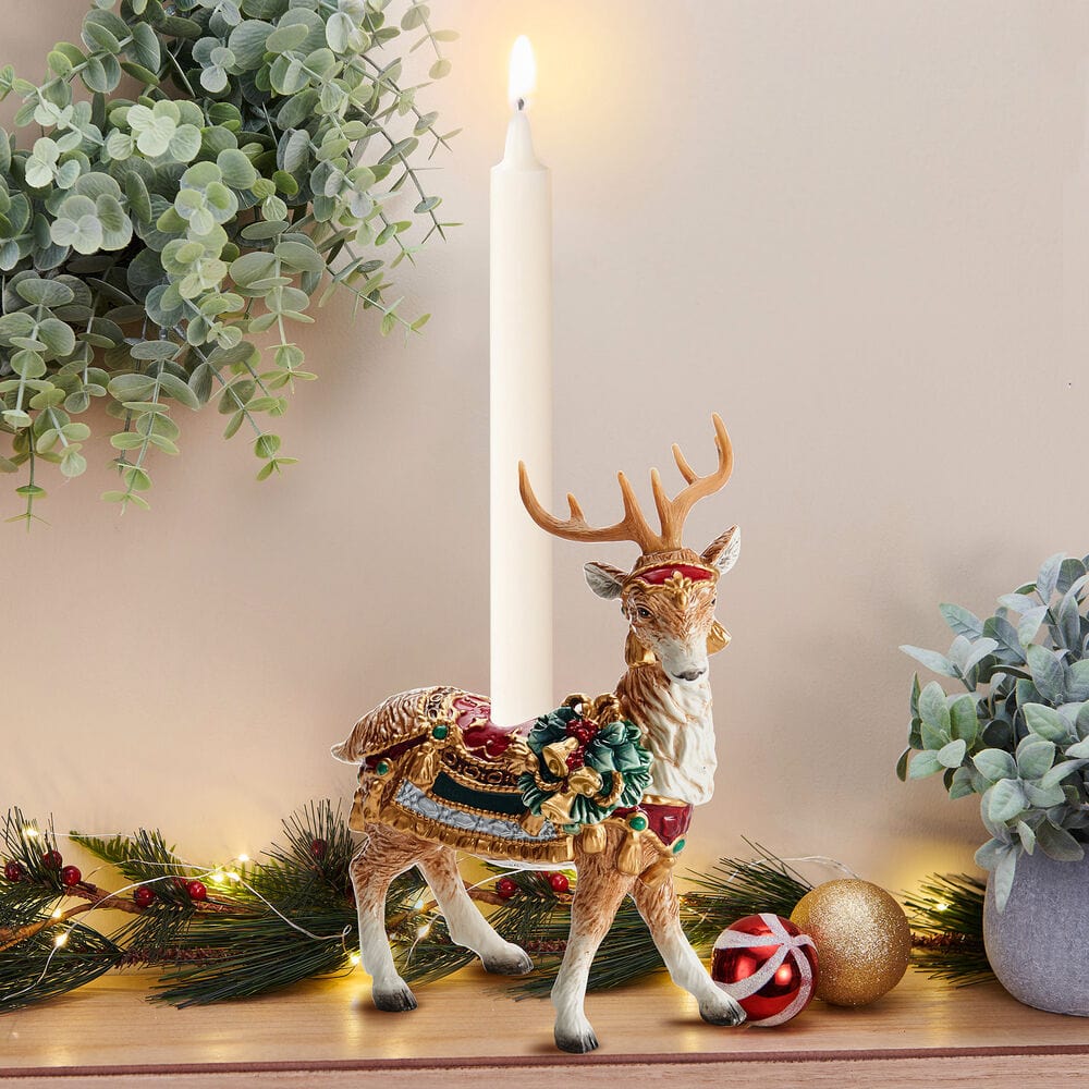 Noel Holiday Standing Deer Candle Holder