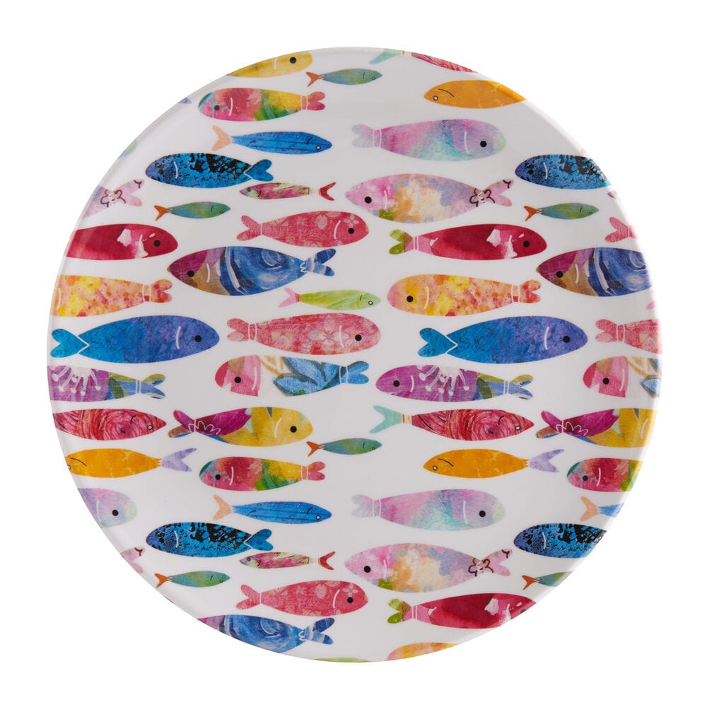 One Fish Two Fish Outdoor Melamine 12 Piece Dinnerware Set, Service For 4