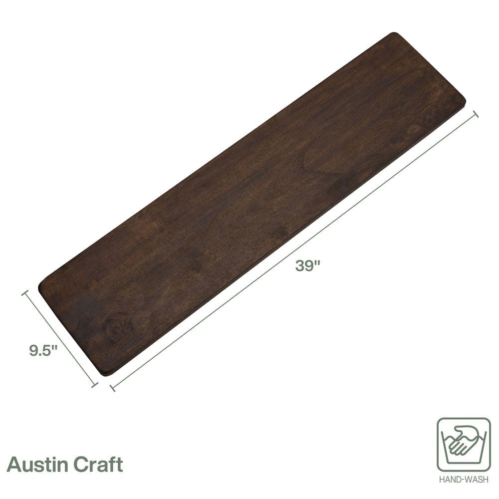 Austin Craft 39 Inch Charcuterie Mango Wood Serving Board, Espresso