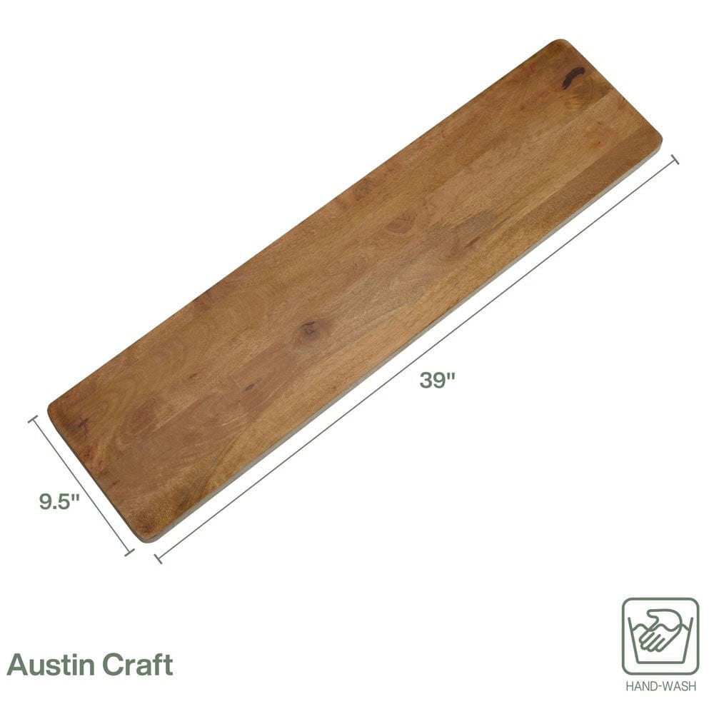 Austin Craft 39 Inch Charcuterie Mango Wood Serving Board, White