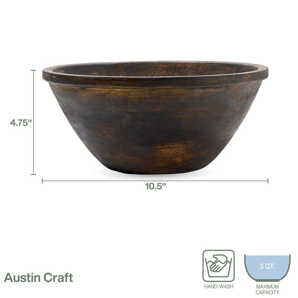 Austin Craft Mango Wood Deep Serve Bowl, Espresso