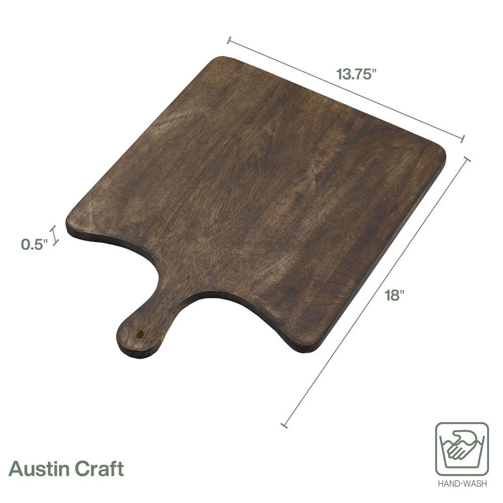 Austin Craft Maryn Mango Wood Paddle Cheese Charcuterie Serving Board, Espresso