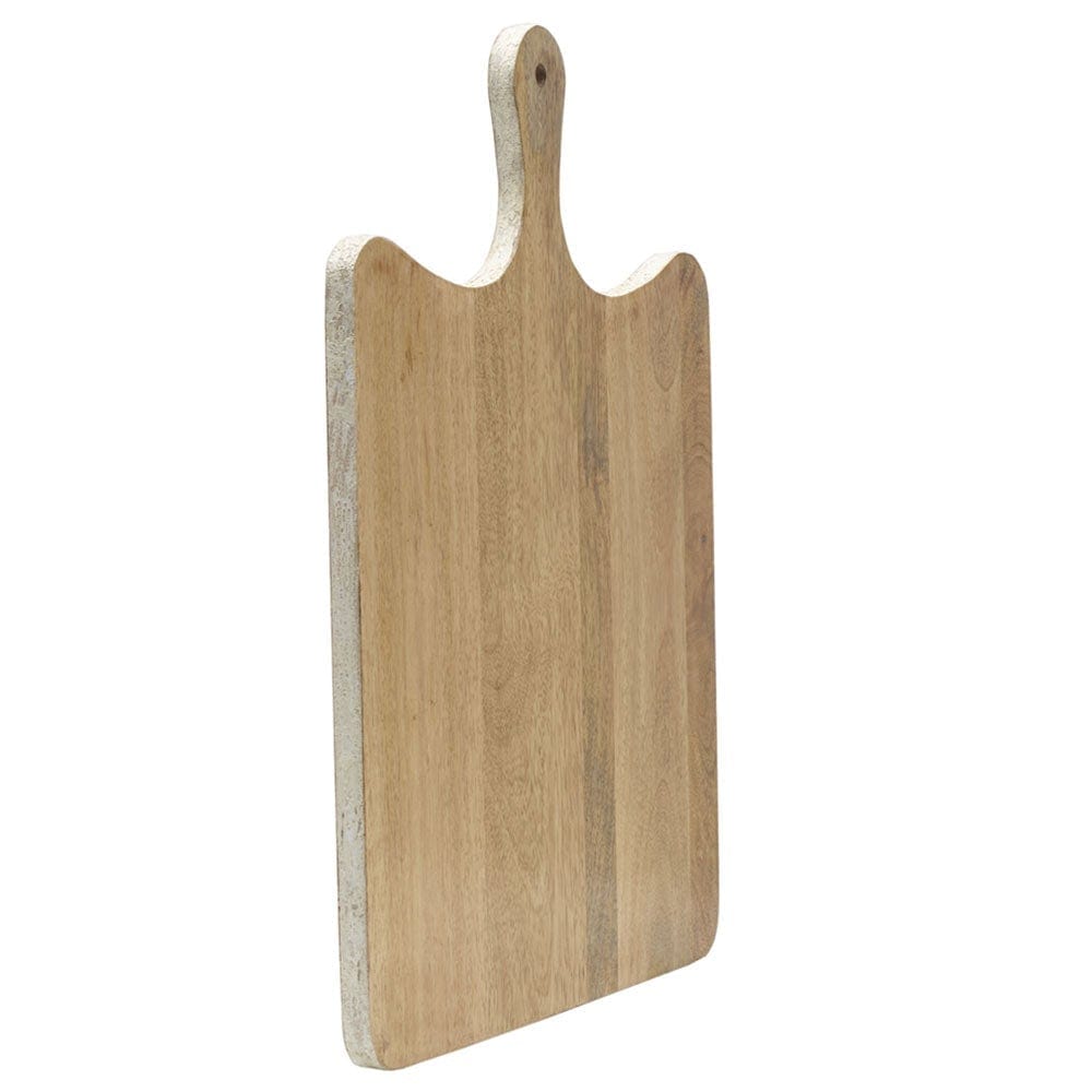 Austin Craft Maryn Mango Wood Paddle Cheese Charcuterie Serving Board, White