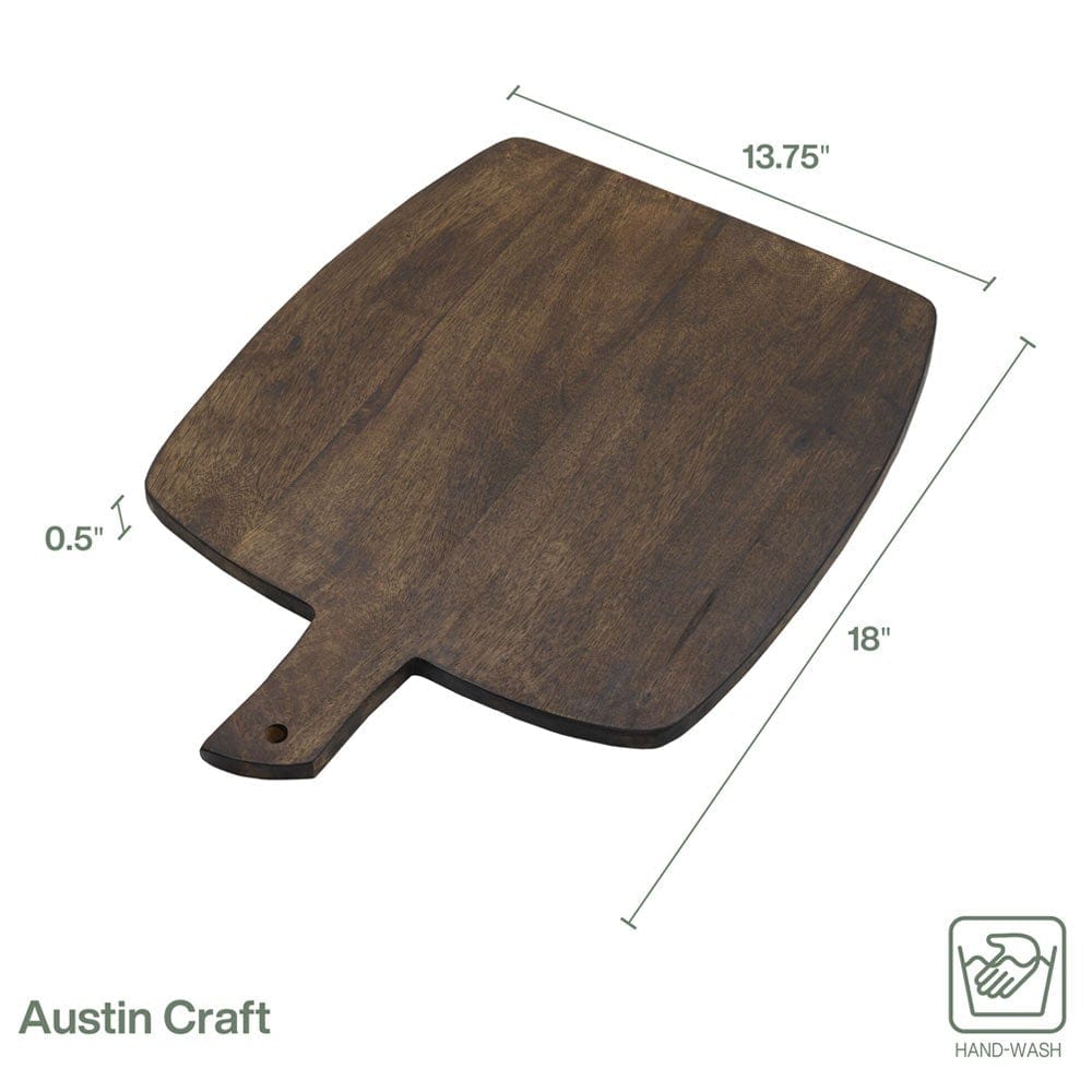 Austin Craft Upton Mango Wood Cheese Charcuterie Serving Board, Espresso