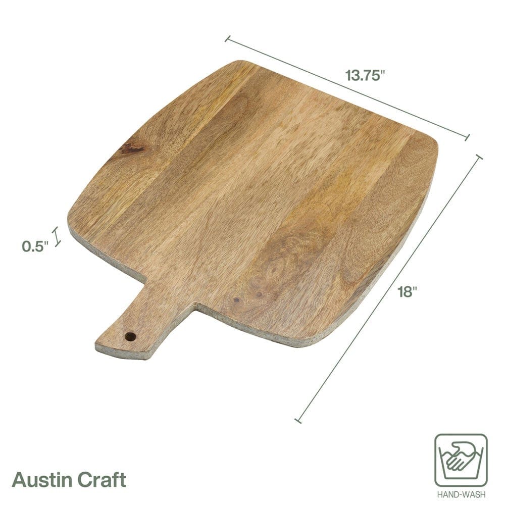 Austin Craft Upton Mango Wood Cheese Charcuterie Serving Board, White