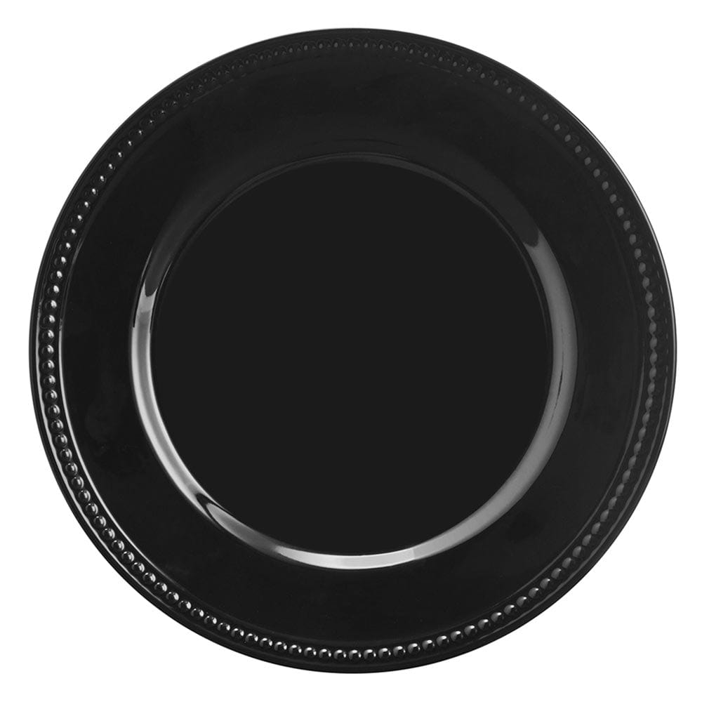 Classic Black Beaded 12 Piece Dinnerware Set, Service For 4