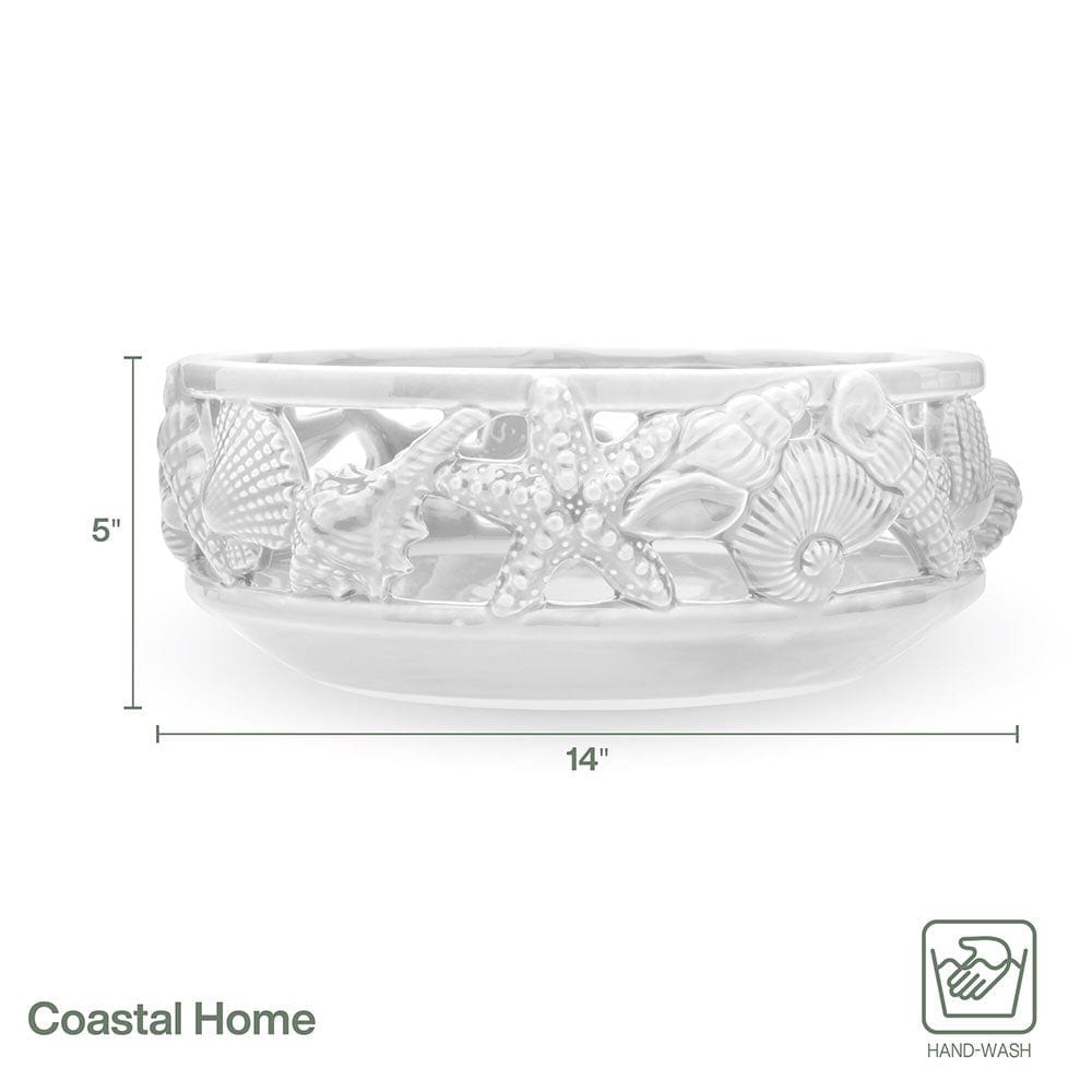 Coastal Home White Centerpiece Bowl