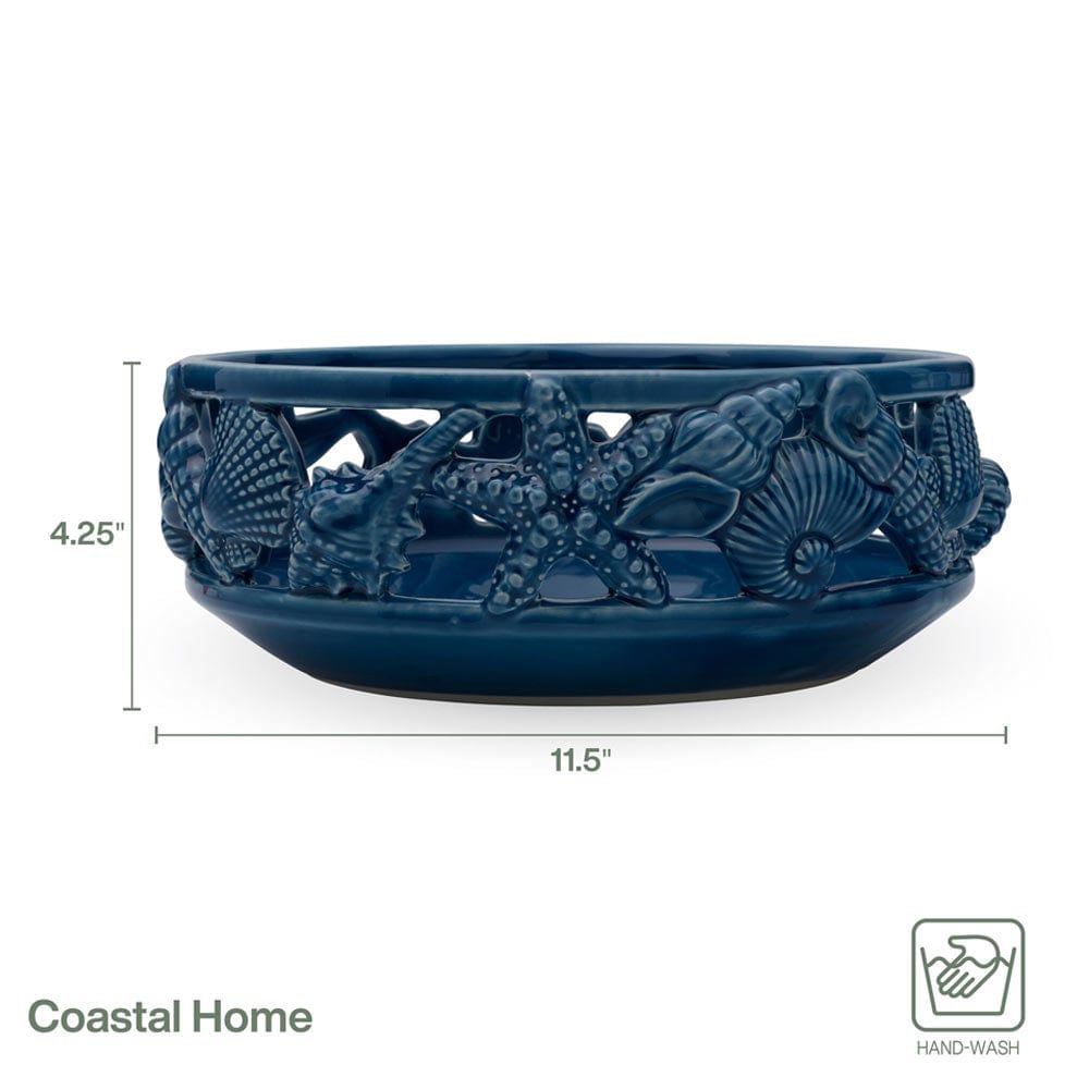 Coastal Home Blue Centerpiece Bowl