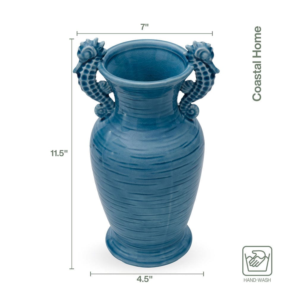 Coastal Home Seahorse Vase 11.5 IN