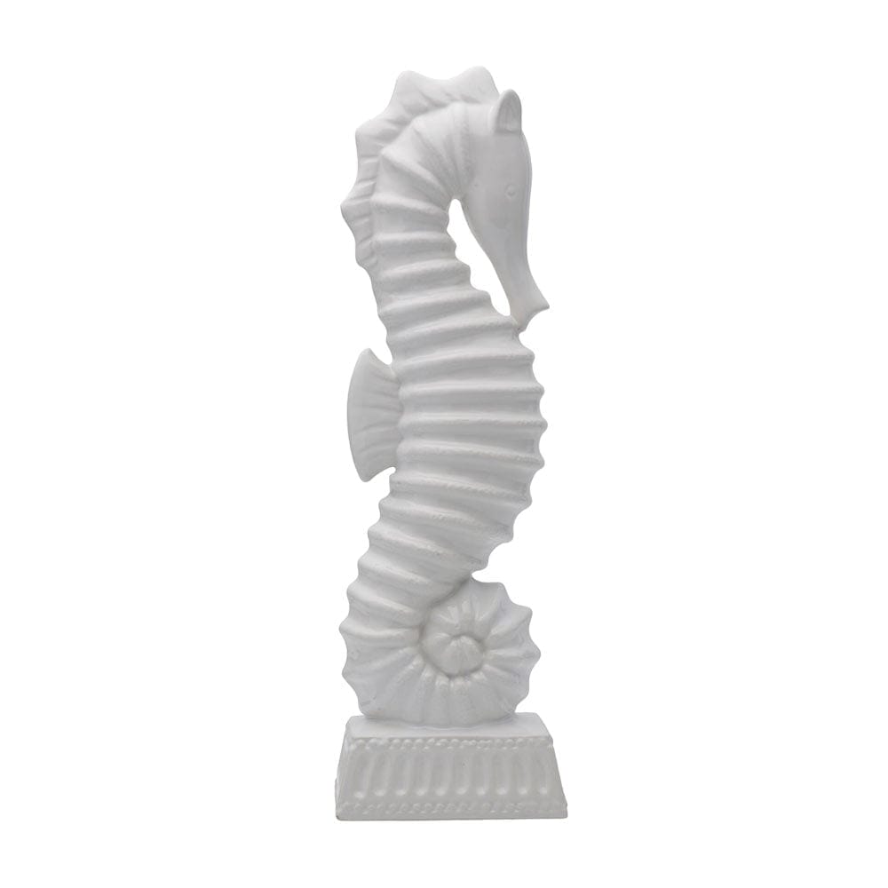 Coastal Home White Seahorse Figurine 16.75 IN