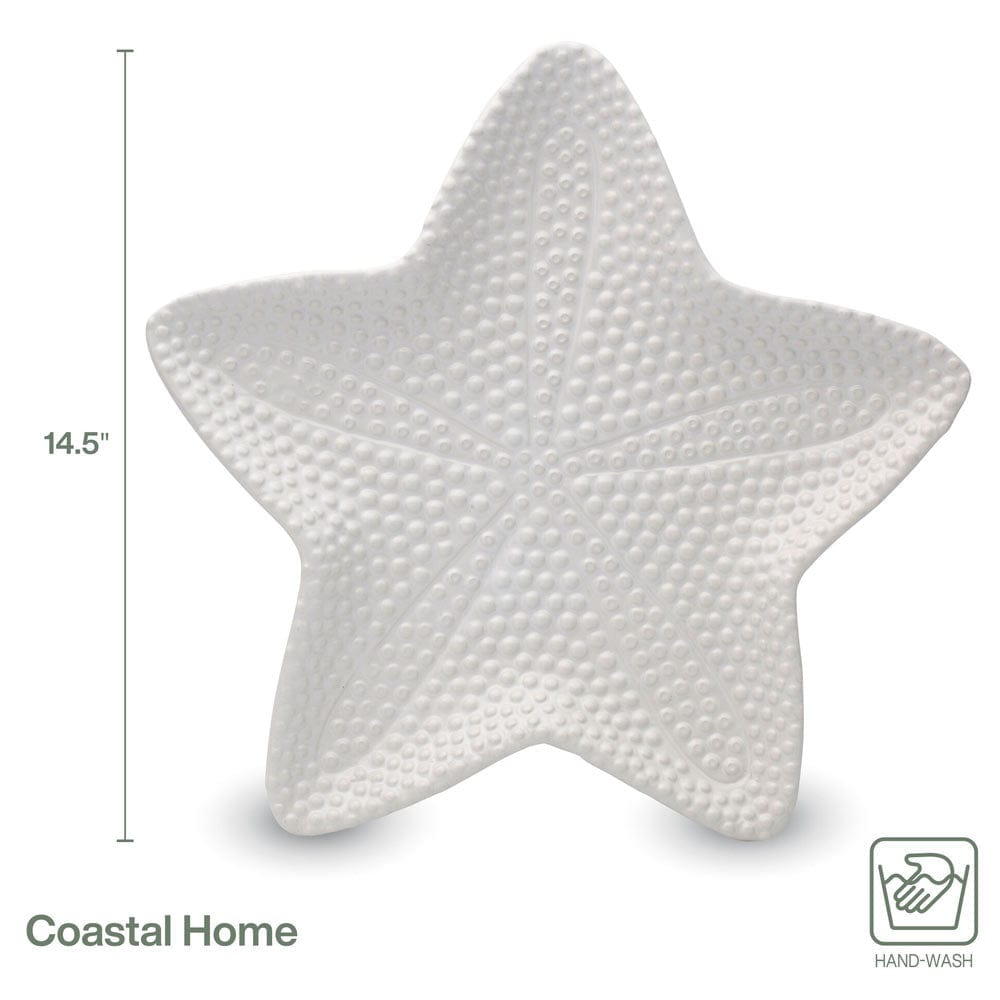 Coastal Home White Starfish Platter 14.5 IN