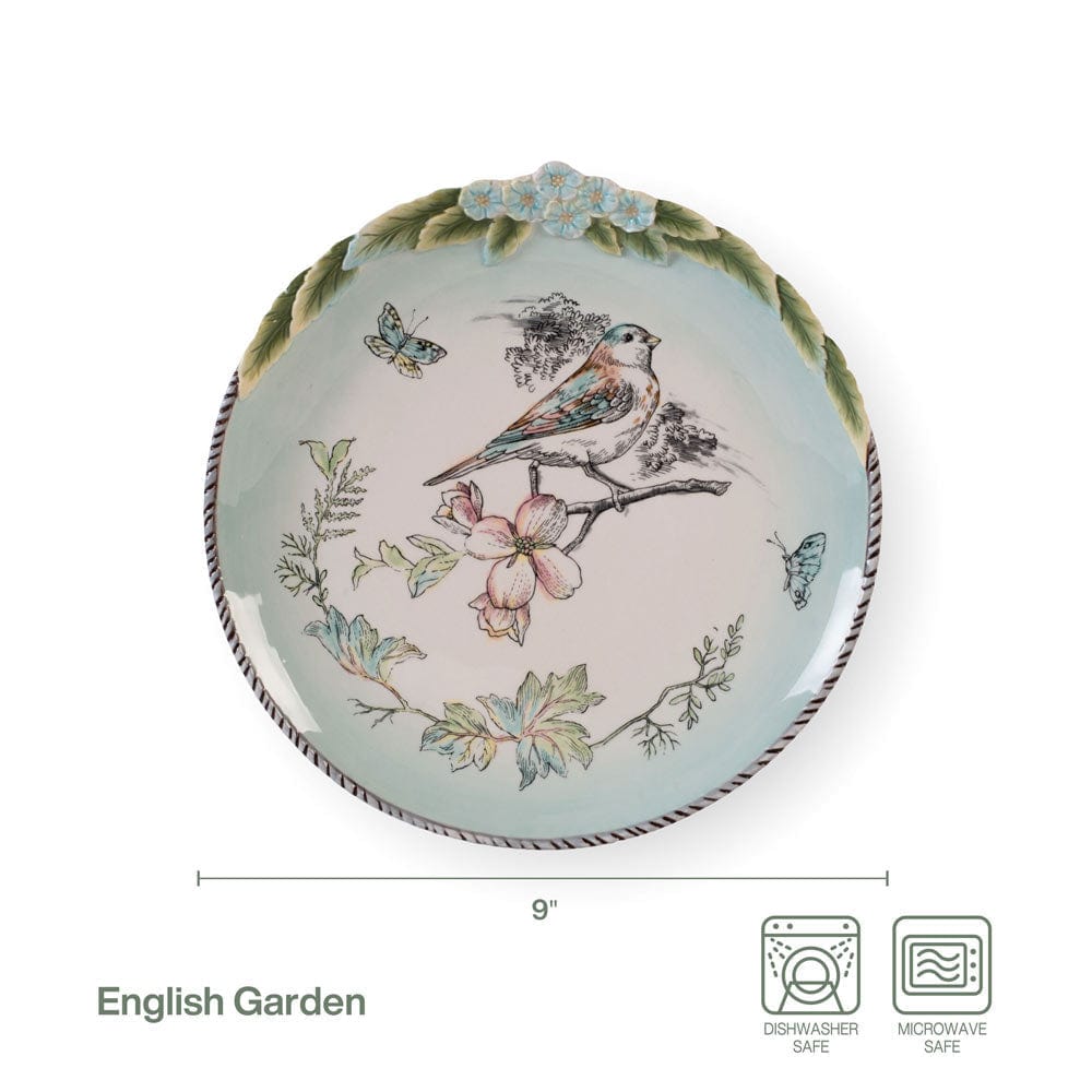 English Garden Set Of 4 Bird Salad Plates