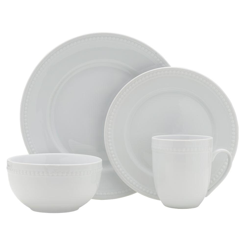 Everyday White® Beaded 32 Piece Dinnerware Set, Service For 8