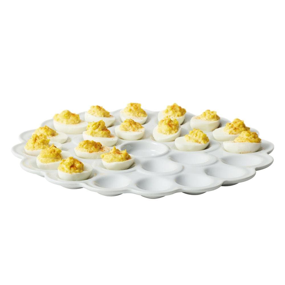 Everyday White® Flower Egg Platter, 13.75 IN