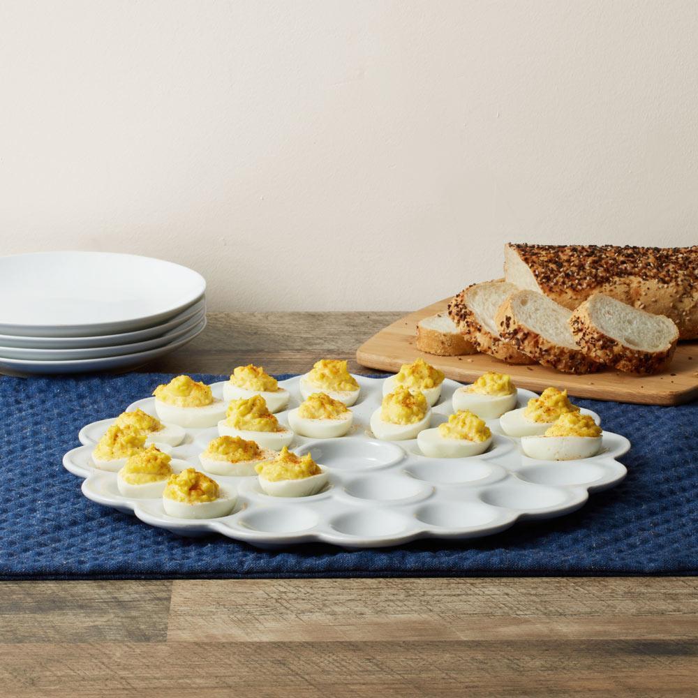 Everyday White® Flower Egg Platter, 13.75 IN