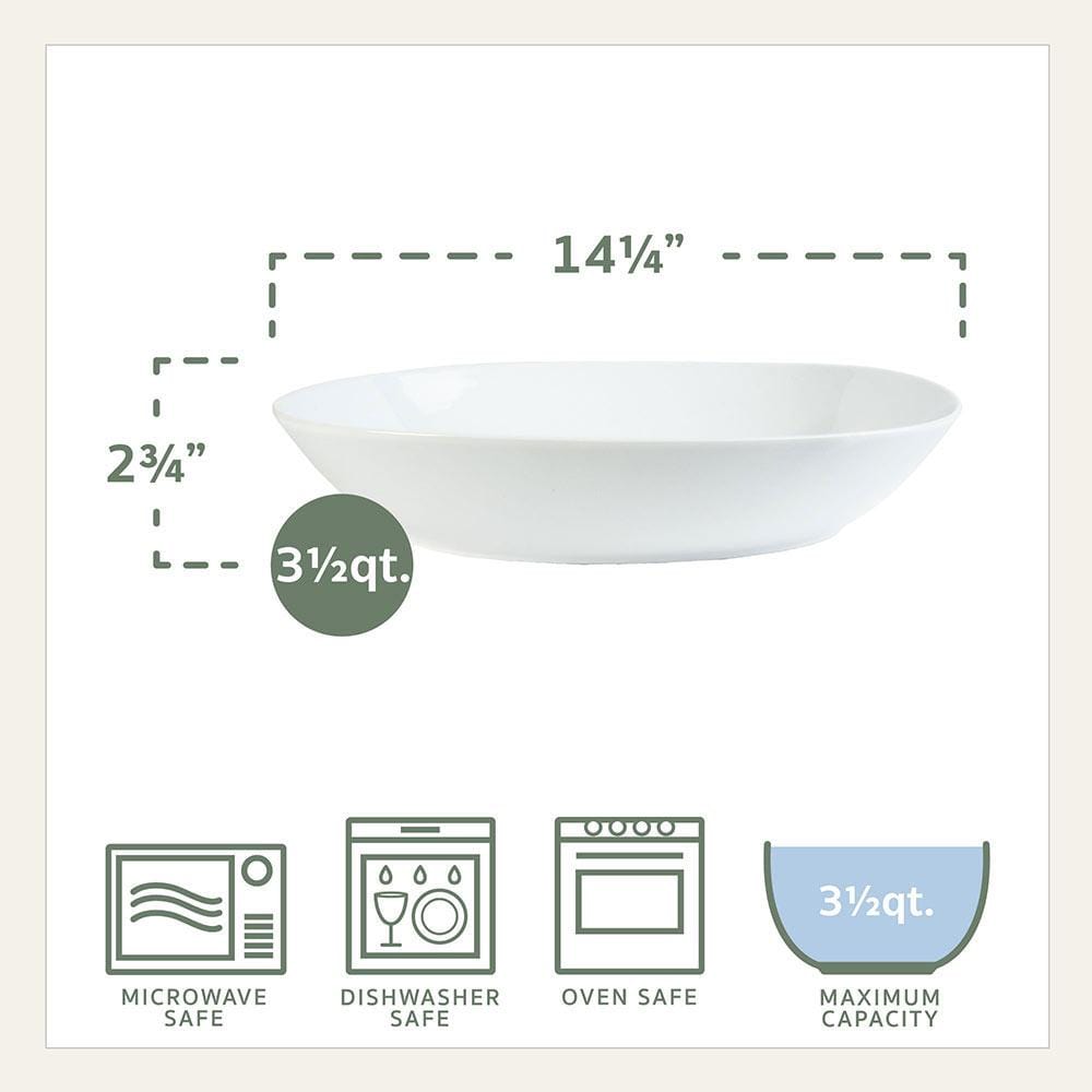 Everyday White® Oval Serve Bowl And Rectangular Handled Platter Set