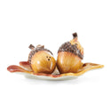 Fitz and Floyd Harvest Acorn Salt and Pepper Set with Tray