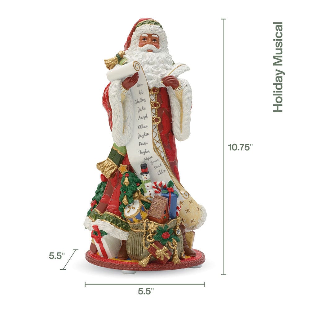 Holiday Home African American Musical Figurine, Jolly Ole Saint Nicholas, 10.75 IN