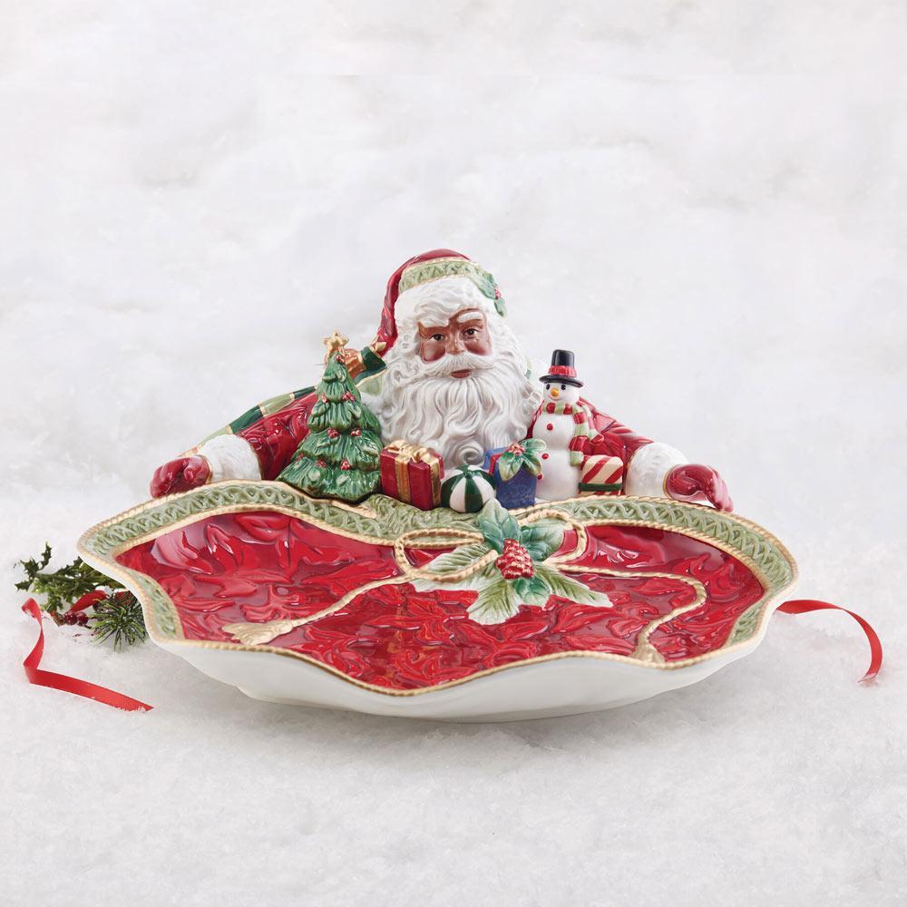 Holiday Home African American Santa Serving Bowl