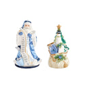 Fitz and Floyd Holiday Home Blue Santa Salt and Pepper Set